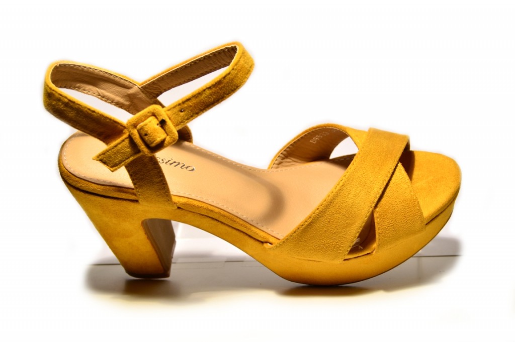 Sandalias de vestir antelina amarillo