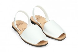 Avarca Menorquina Ria mujer piel color blanco-1