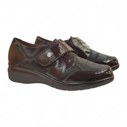Bluchers Pitillos lycra negra con velcro para mujer, muy cómodos-1