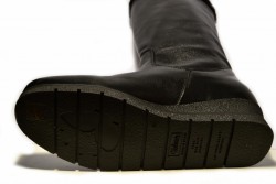 Bota de piel Valerias cuña negro-3