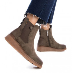 Botines Chelsea con cremallera mujer taupe