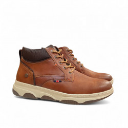 Botines de hombre refresh camel con cordones y suela actual