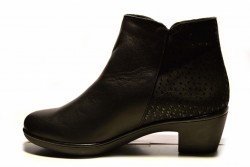 Botines piel tacón goma negro-2
