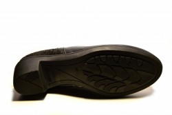Botines piel tacón goma negro-3