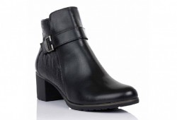 Botines Pitillos 1036 piel tacón negro-1