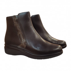 Botines Pitillos negros con cremallera para mujer-1