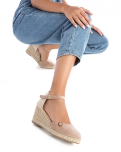 Cuñas beige de esparto altura media muy blandas-3