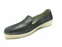 Mocasín negro metalizado suela goma primavera piel-2