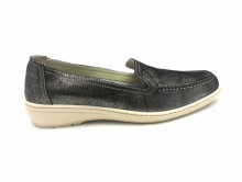 Mocasín negro metalizado suela goma primavera piel-3