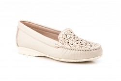 Mocasín picado Antonella piel beig-1