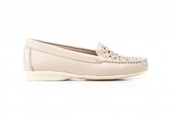 Mocasín picado Antonella piel beig-2