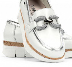 Mocasines Dorking Fluchos India blanco plata-2