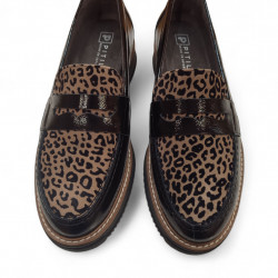Mocasines Pitillos negros con detalle leopardo para mujer-3