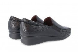 Mocasines Pitillos piel y licra negro-3