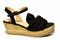 Sandalia cuña yute Refresh 69531 negro-1
