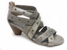 Sandalia Dorking tacón piel gris metal-1