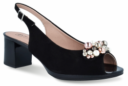 Sandalia elegante Pitillos piel negro-1