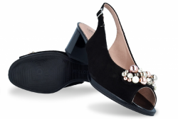 Sandalia elegante Pitillos piel negro-2