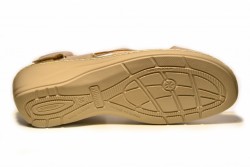Sandalia piel velcro taupe-3