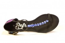 Sandalia Refresh esclava perlas azules color negro-2