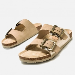 Sandalias 2 hebillas bio Mustang oro champagne-3