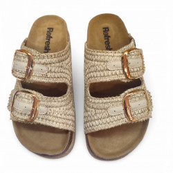 Sandalias bio con plataforma y 2 hebillas tipo ganchillo moderna-2