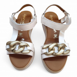 Sandalias con cadena en blanco Sparwoman piel-2