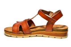 Sandalias cuña baja Refresh camel-3