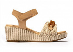 Sandalias cuña cadena Pitillos piel natural-2