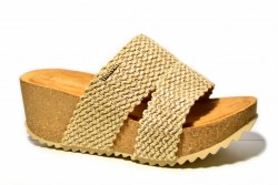 Sandalias cuña tiras Refresh beige-1