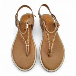 Sandalias de dedo Porronet esclavas piel marrones-2