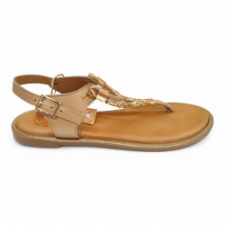 Sandalias de dedo Porronet esclavas piel marrones-3