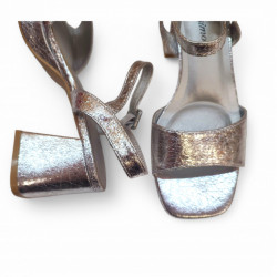 Sandalias fiesta plata brillante con tacón medio y plataforma-3