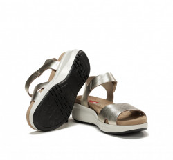 Sandalias Fluchos mujer Yagon platino oro-2