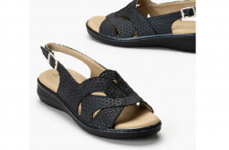 Sandalias Pitillos piel plantilla extraíble azul-2