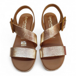 Sandalias plataforma doradas Sparwoman piel-2