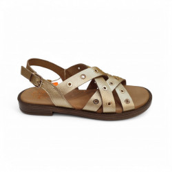 Sandalias Porronet planas con tachas y planta gel-3