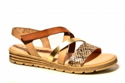 Sandalias Puche piel tiras marrón-1