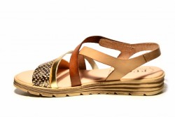 Sandalias Puche piel tiras marrón-3