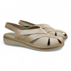 Sandalias punta cerrada Pitillos beige oro-1