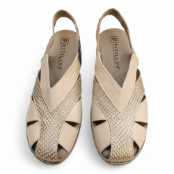 Sandalias punta cerrada Pitillos beige oro-3