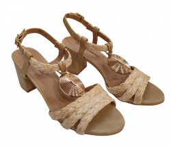 Sandalias tacón rafia beige económica -3