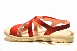 Sandalias tiras Puche piel rojo-3