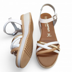Sandalias tiras Sparwoman planta gel blancas-2