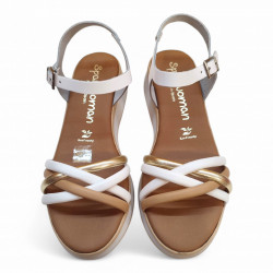 Sandalias tiras Sparwoman planta gel blancas-3