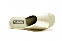 Zapatilla casa abierta metalizado plata-2