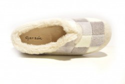 Zapatilla casa cerrada Garzón cuadros blanco - azul-2