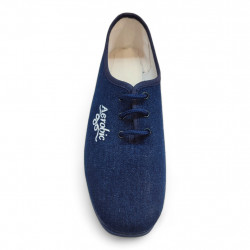 Zapatillas aerobic azul lona económicas-2
