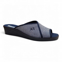 Zapatillas Andinas para casa de verano con licra marino