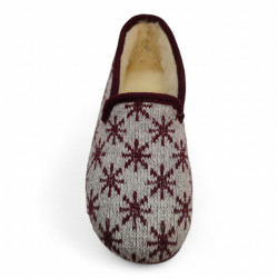 Zapatillas BORREGO para casa granate-2